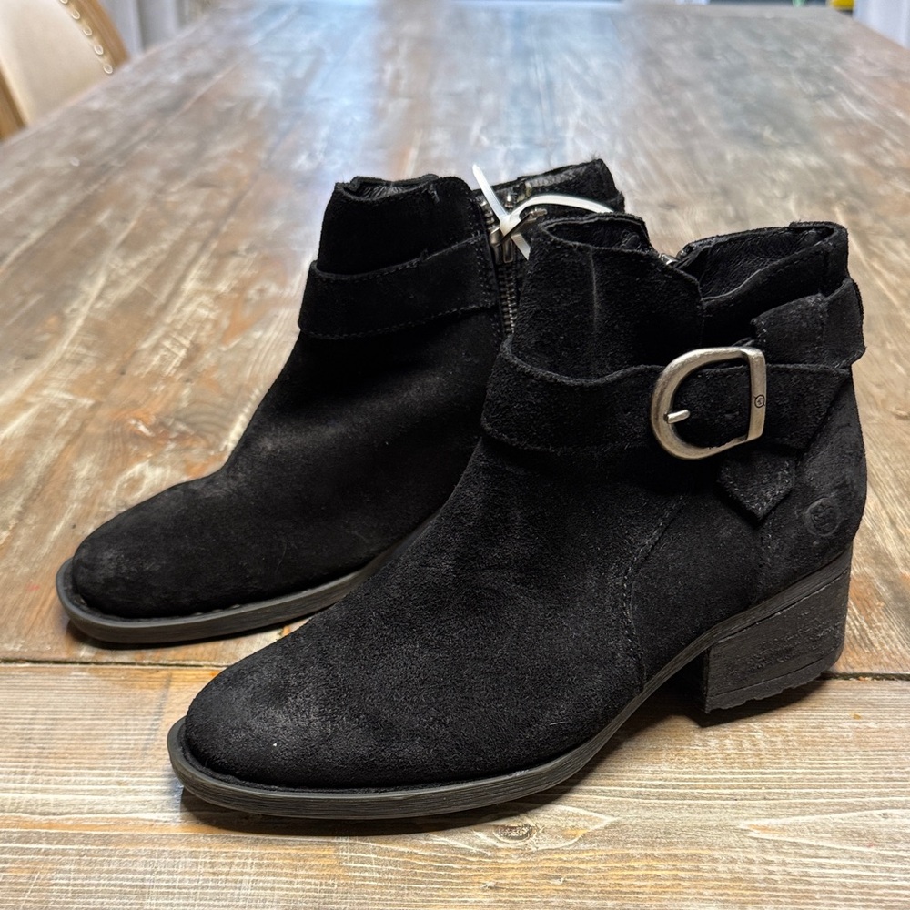 Born Black Ankle Boots with Buckle